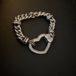 Brighton Silver Heart Charm Bracelet